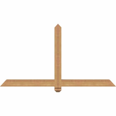 Ekena Millwork Eugene Smooth Timber Gable Bracket, Western Red Cedar, 60"W x 32"H x 3 1/2"D x 3 1/2"F, 13/12 Pitch GBW060X32X0404EUG00SWR